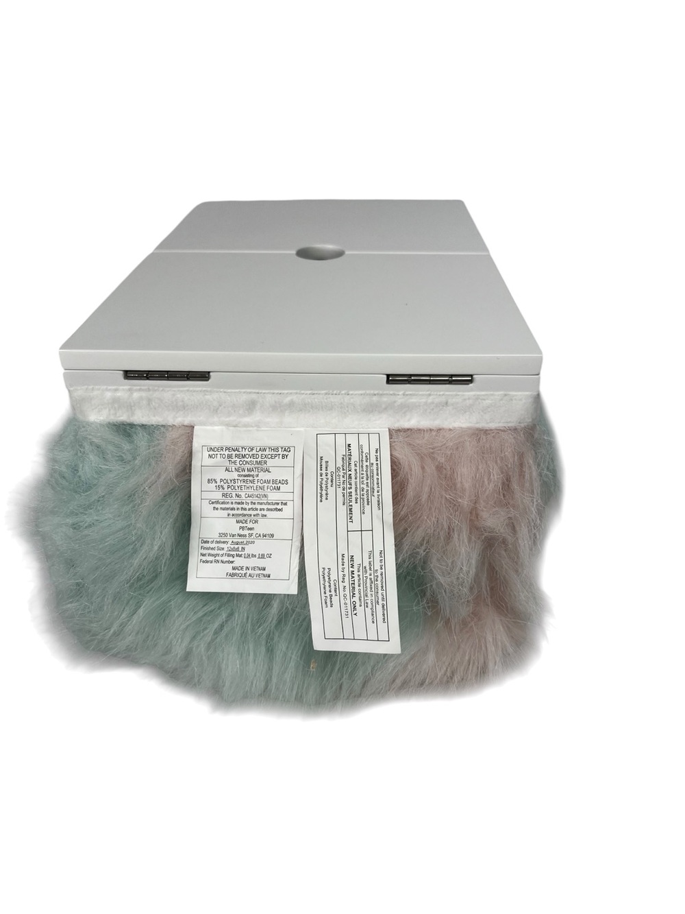 Pottery Barn Teen-Faux Fur Mani Pedi Lap desk Unicorn Multi Color Storage/Mirror - Picture 16 of 16